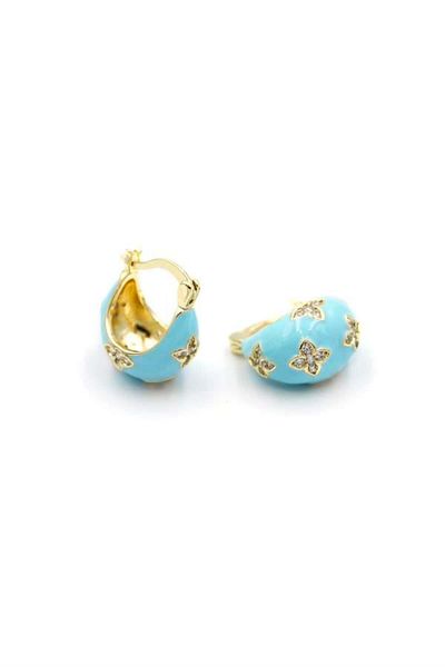 Rasanet Enamel bag earrings - light blue
