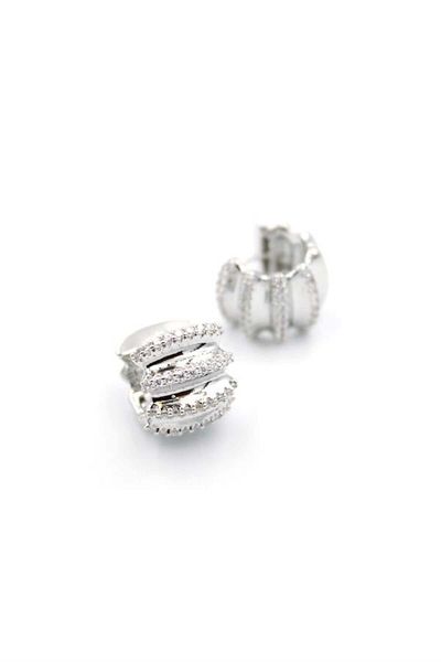 Rasanet Jewelled Hoop Earrings - Silver