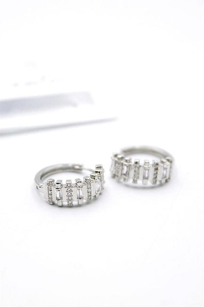 Rasanet Jewelled Hoop Earrings - Silver