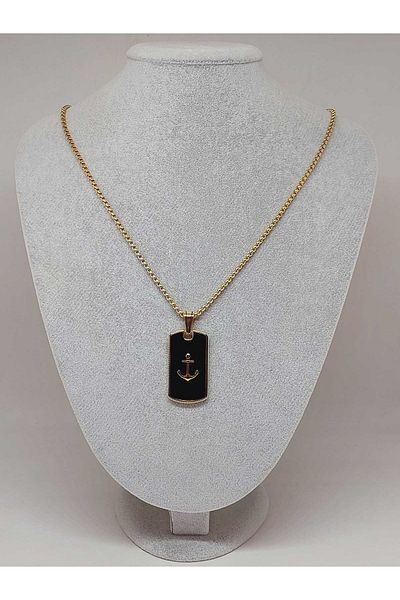 Yasamtohumu Men's Steel Necklace with Anchor Detail (56080)