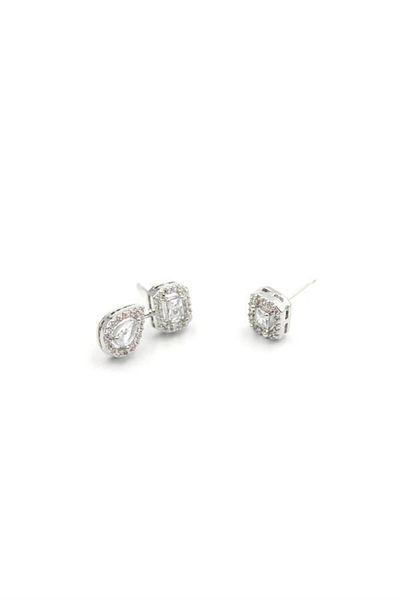 Rasanet Stoned Cartilage Earrings - Silver