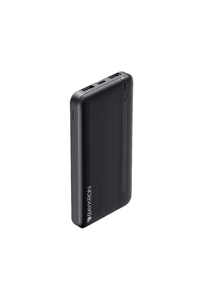 baykron BASIC Power Bank 10000 mAh, USB-C PD 20W and USB-A QC 3.0 - Black