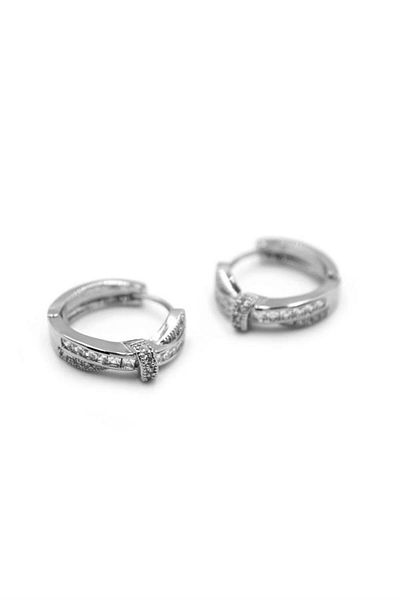 Rasanet Jewelled Hoop Earrings - Silver