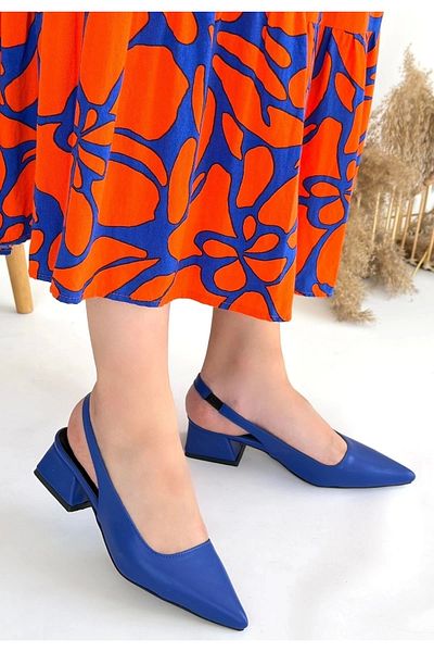 DOWNMOOD Morji Blue Skin Heeled Shoes