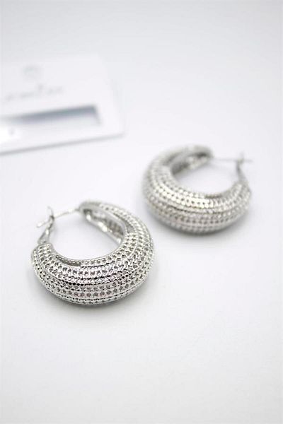 Rasanet Filigree Hoop Earrings - Silver