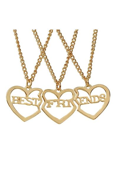 REDz Accessories Heart Necklaces, Best Friends, 3 Chains, Heart, Friendship Symbol, Emotional Gift