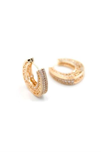 Rasanet Jewelled Hoop Earrings - Gold