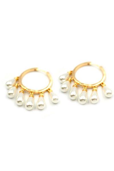 Rasanet Pearl Dangle Earrings - Gold