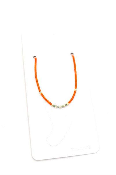 Rasanet Sand bead anklet - orange