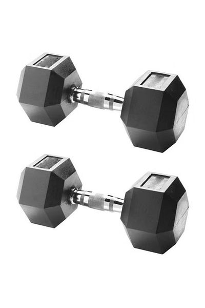rexa 9 kg Hex Rubber Dumbbell – Comfortable & Stable