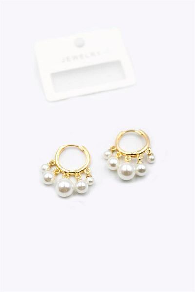 Rasanet Pearl Dangle Shakira Earrings - Gold