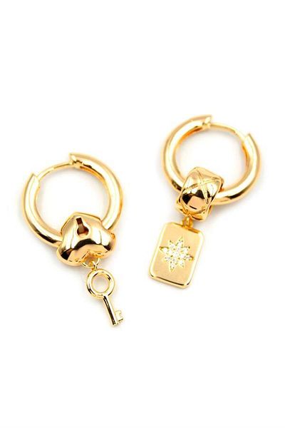 Rasanet Lock Earrings - Gold