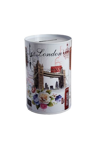PUFO Pușculiță metalică decorativă Londra, 12 x 8 cm