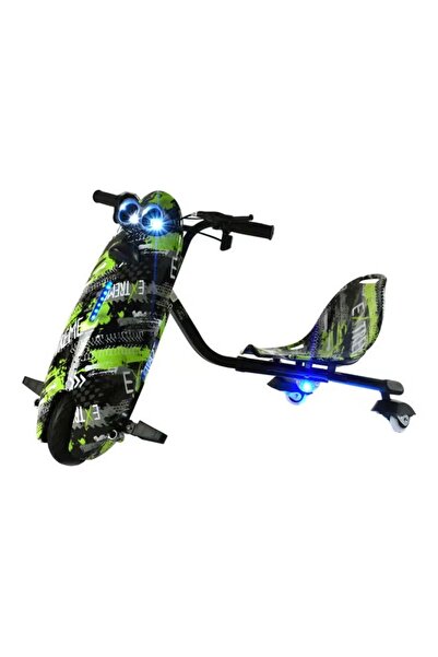 rexa سكوتر دريفت كهربائي ثلاثي العجلات 40 × 30 × 12.5 سم - يتضمن طقم خوذة ووا...