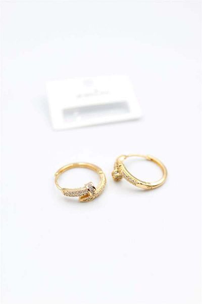 Rasanet Jewelled Stud Earrings - Gold