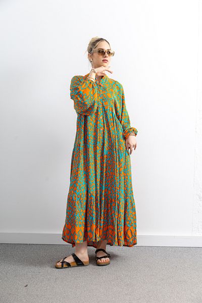 TUĞBA ERGÜL Buttoned Women's Viscose Dress