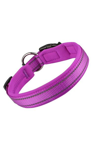 MASBRILL reflective dog leash, neoprene/nylon, purple, S, 35-40 X 2.5 cm