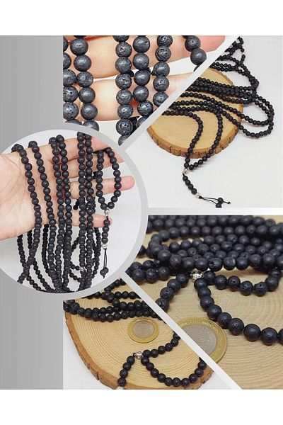 Yasamtohumu Lava Stone 500 Prayer Prayer Beads 6mm (1868)