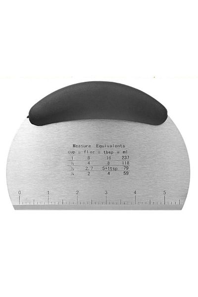 PUFO Racletă pentru tăierea aluatului, decorarea glazurii, cremă de tort, metalică, 16 x 12 cm, neagră