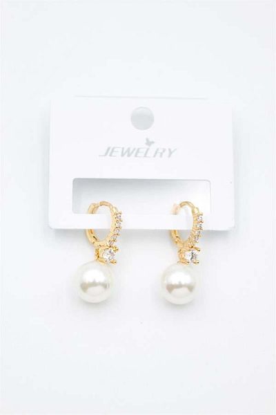 Rasanet Jewelled Pearl Earrings - Gold