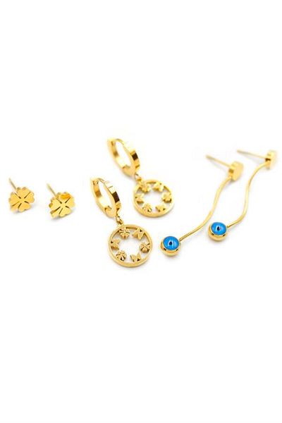 Rasanet 6 Clover Earrings - Gold