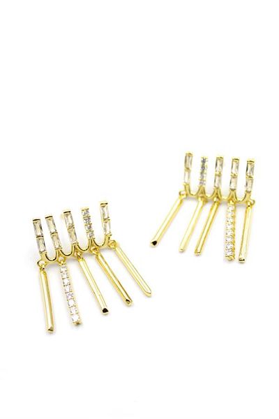 Rasanet Stone Dangle Earrings - Gold