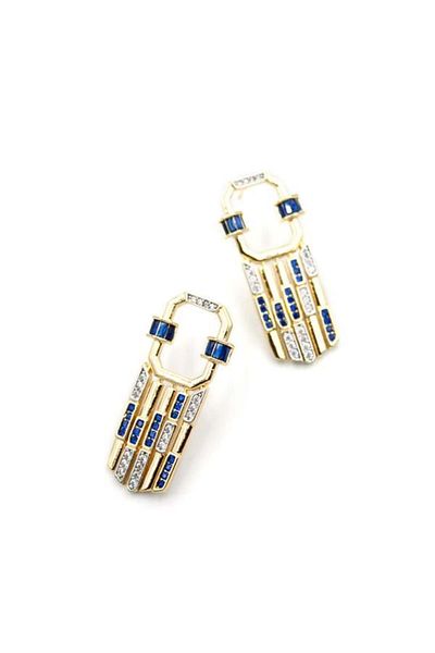 Rasanet Jewelled Earrings - Blue