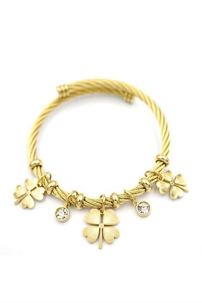 Rasanet Clover Charm Bracelet - Gold