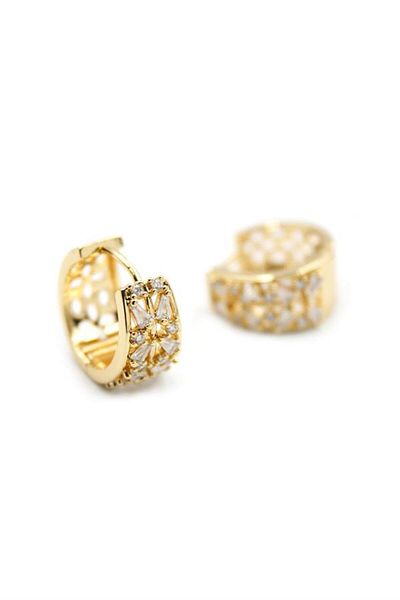 Rasanet Jewelled Hoop Earrings - Gold