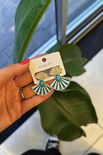 Rasanet Fan Earrings - Gold