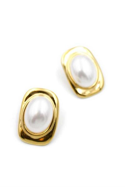 Rasanet Pearl oval earrings - gold