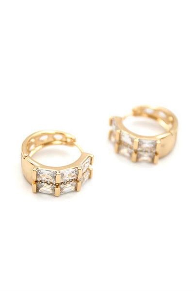 Rasanet Jewelled Hoop Earrings - Gold