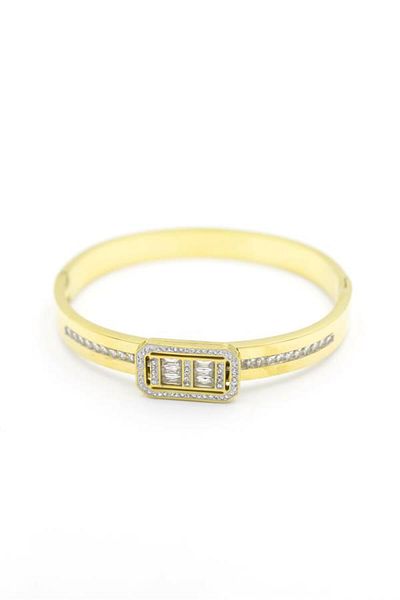Rasanet Baguette Stone Bracelet - Gold