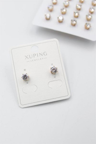 Rasanet Medium size zircon stone single earring - gold