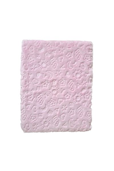Cotton Box Patura bebelusi embosată 100x120cm, Cotton Box, roz