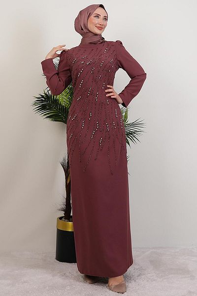GİYZAMİLA Φόρεμα Seher Stone Dusty Rose