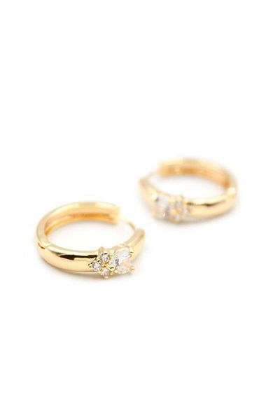 Rasanet Heart Hoop Earrings - White