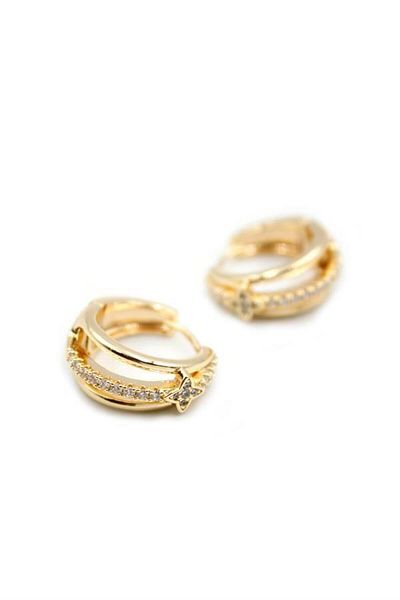Rasanet Jewelled Hoop Earrings - Gold