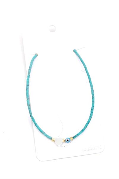 GARENTAS Afghan Bead Anklet - Water Green