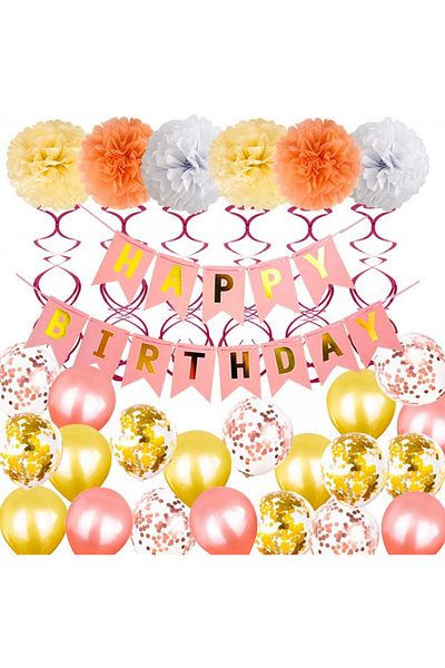 Rebanky birthday set, multicolor, paper/latex, 21 pieces