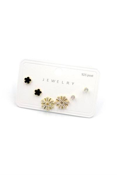 Rasanet Multiple Earrings with Stones - Gold