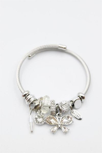 Rasanet Butterfly Charm Bracelet - White