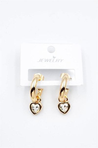 Rasanet Heart Hoop Earrings - White