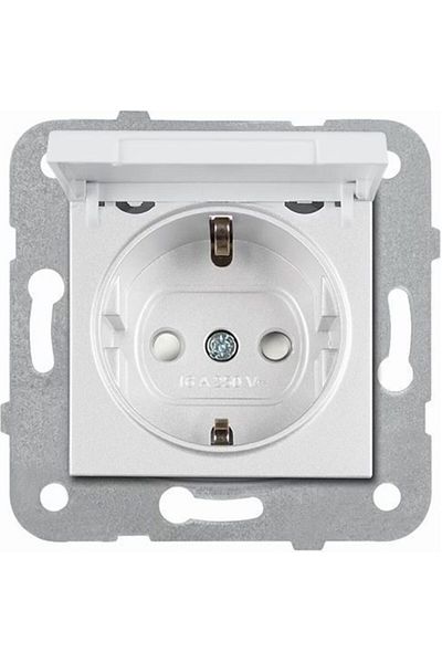 Viko by Panasonic SCHUKO SOCKET WITH COVER NOVELLA SILVER WITHOUT FRAME