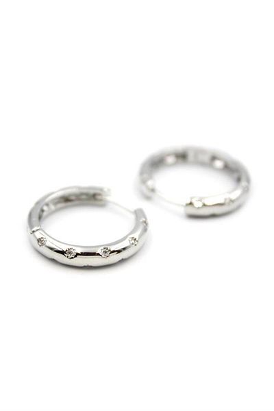 Rasanet Jewelled Hoop Earrings - Silver