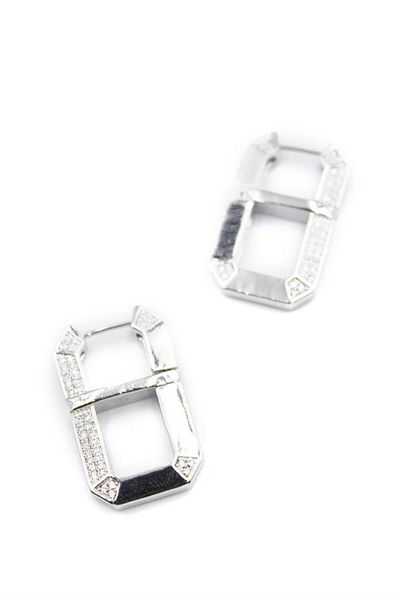Rasanet Rectangular Earrings - Silver
