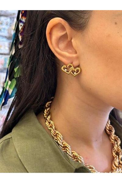 Rasanet Heart Earrings - Gold