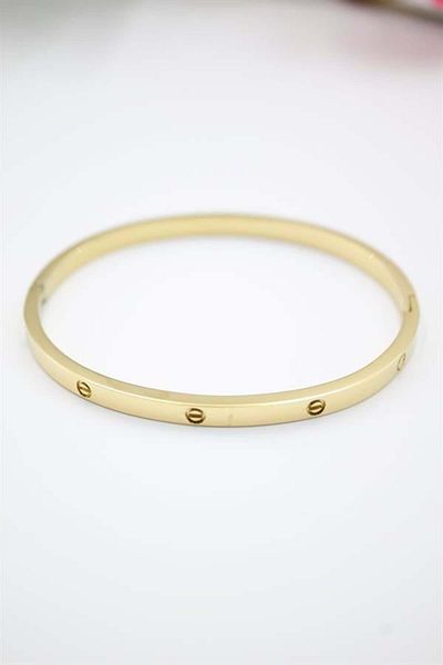 Rasanet Crt model stoneless thin bracelet - gold