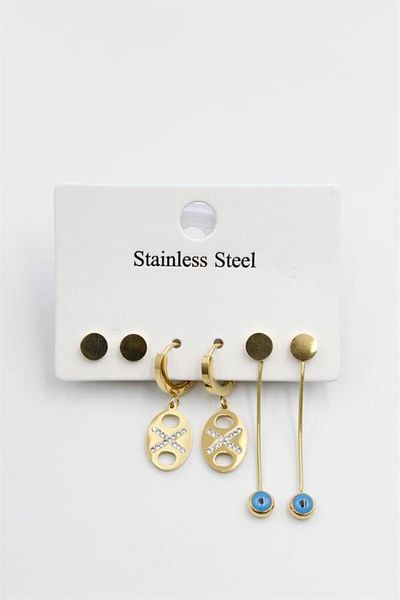 Rasanet Multiple Evil Eye Earrings - Gold