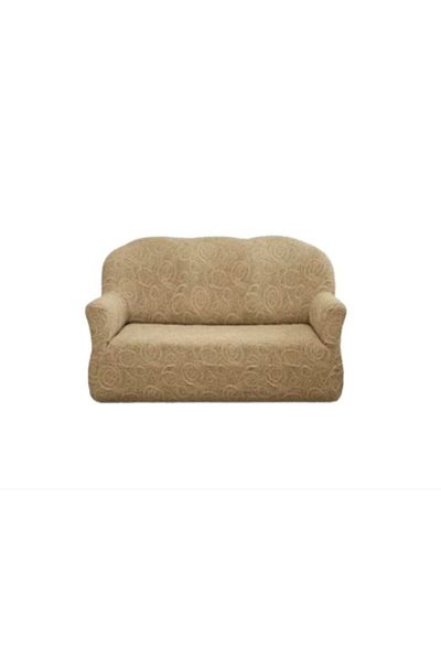 Lenjerii Deosebite Multi-elastic jacquard 2-seater sofa cover, Light Brown